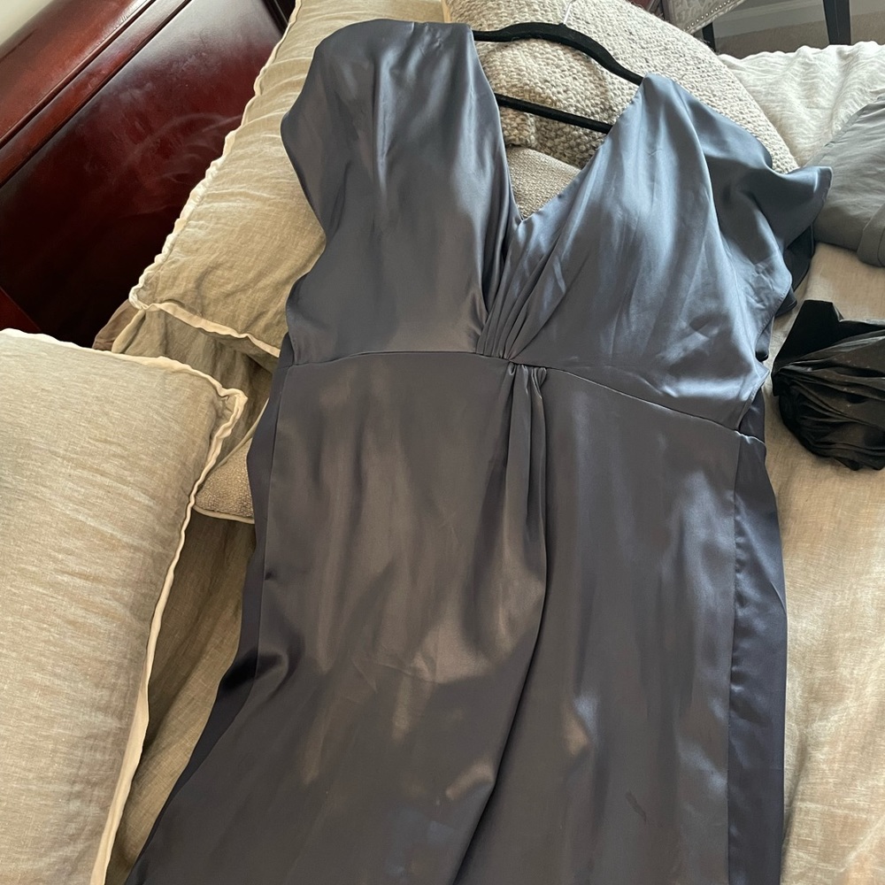 Revelry Gwen Indie Blue size 12 bridesmaids dress - Altered to add fabric